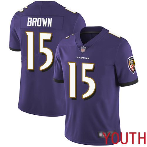 Baltimore Ravens Limited Purple Youth Marquise Brown Home Jersey NFL Football 15 Vapor Untouchable